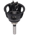 Smooth Operator Aluminum Dowel Jig Kit With Bench Dog Hole Drill Guide And Chamfer Reamer Burr Removal Tool close-up of black and silver chamfer reamer burr removal tool.