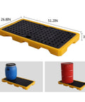 Oil Drum Spill Pallet With Nestable Leak Proof Tray Yellow Designed For No Spill Containment And Drainage