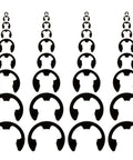 328 Piece External Snap Ring Kit In Black Manganese Steel Retaining Rings Assortment arranged in rows
