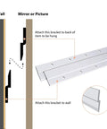 Diagram of 30 Inch French Cleat Hanger Kit With Aluminum Z Clips For Hanger Supports Up To 120 Lbs Interlocking Wall Mount Bracket Hardware