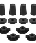 All In One Replacement Kit for Gravity Water Filter Systems including 4 wing nuts, 4 washers, 4 silicone blocking plugs.