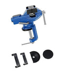 Compact Table Vise For Small Wood And Metal Projects 50mm Clamp Width Handy Clamp Tool For Hobbyists Quick Secure Holding No Fuss Craft And Workshop Helper For DIY Woodworking, blue vise with clamps