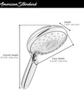 4-Function Handheld Shower Head With 5-Inch Face 1.8 GPM Polished Nickel showing dimensions