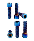 M6x12mm Allen Hex Bolts Set In Stainless Steel With Titanium Burnt Blue Finish For Bikes Motorcycles And Cars 6 Pack