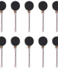 10 Pack Mini Vibration Motors 3V DC 12000 RPM Flat Coin Button Type Micro Vibrating Motors 10mm By 3mm For Mobile Phones Tablets And Home Gadgets And DIY Projects arranged in two rows