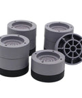 Beefy Heavy Duty Furniture Risers Set Of 4, 2 Inch Round Bed Lifts With 1 And 3 Inch Inserts displayed in stackable configuration.