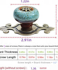 Top Shelf 10 Pack Retro Ceramic Cabinet Knobs Vintage Petal Drawer Pulls With Rustic Zinc Alloy Mounts, 1.22in diameter.