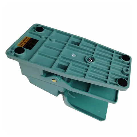 Underside view of Emergency Stop Switch CFS-302 Self Reset Aluminum Pedal Foot Switch With Protective Guard for CNC machines