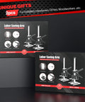 Packaging of 2 Pack Labor Saving Arm Jacks Beefy 220 LB Heavy Duty Furniture Lifters With 6.5 Inch Adjustable Height For Cabinets Doors Drywall Lifts And DIY Home Improvement Black