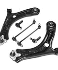 Premium Frenzybro Front Lower Control Arm Kit With Ball Joints Sway Bar Links And Tie Rods For Dodge Ram Fits OE Numbers 561407151A RK643211, black steel