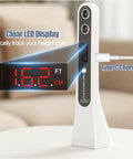 Portable Handheld Ultrasonic Height Meter For Kid Friendly Use And Adults Digital Stadiometer With USB C Rechargeable Battery Height Measuring Tool For Home School Clinic Growth Tracking Clear LED Display And Fast Accurate Readings showing LED screen and USB-C charging