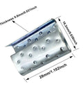Open Dot Convex Seals For Five Eighth Inch Strapping PET PP Banding Clips Pack Of 100 with dimensions and thickness shown