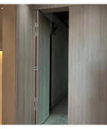 Wooden door with self closing door closer kit with hidden concealed hinges for no fuss quiet smooth auto closure and invisible door hinge system delivering hands free closing for any interior or exterior door.