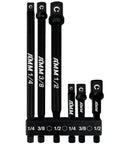 Six Piece Impact Grade Socket Adapters Set For Power Drill To High Torque Impact Wrench displayed in holder