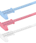 Three Pack Handy Vernier Caliper Set 6 Inch 150mm Dual Scale Inch And Metric Precision Measuring Tools in white, blue, pink