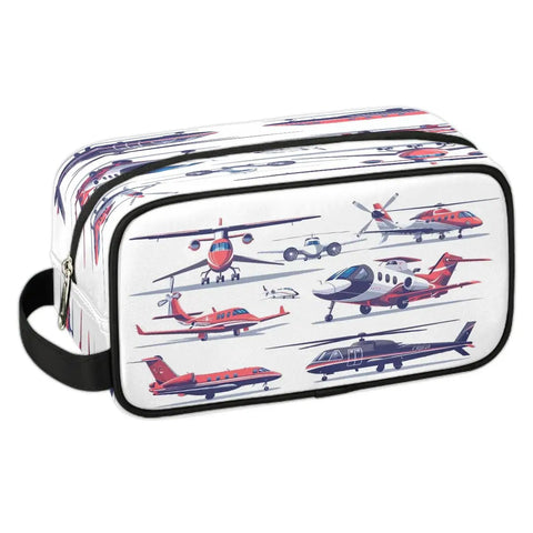Go To Travel Toiletry Bag For Women And Men Foldable Dopp Kit With Aircraft Pattern Water Resistant Cosmetic Organizer
