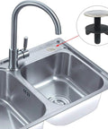 Two Pack Stainless Steel Sink Hole Cover And Faucet Hole Plate Stopper Blanking Plug For Kitchen Sink Leak Proof And Durable visible on sink