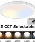 2 Pack 12 Inch LED Flush Mount Ceiling Light Fixtures With Color Temperature Adjustable 3000K To 6500K, 20W, CCT display