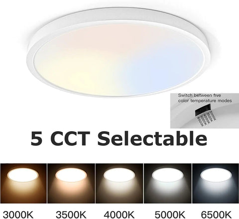 2 Pack 12 Inch LED Flush Mount Ceiling Light Fixtures With Color Temperature Adjustable 3000K To 6500K, 20W, CCT display