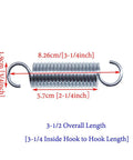 Premium Heavy Duty Solid Steel Torsion Springs For Recliner Sofa Chair Mechanisms Pack Of Two showing detailed measurements.