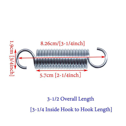 Premium Heavy Duty Solid Steel Torsion Springs For Recliner Sofa Chair Mechanisms Pack Of Two showing detailed measurements.