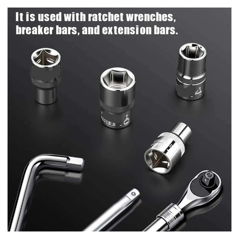 Grab This Heavy Duty 8 To 32mm Metric Hex Socket Set With 1/2 Inch Drive Crv Steel Short Ratchet Wrench Tools For Impact Use And Tightened Bolts, sockets with ratchet wrench