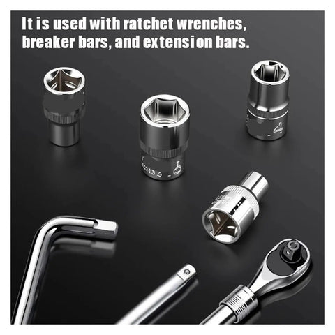 Top Tier 1 Inch Hex Metric Socket Set With 8-32mm Size Range Crafted From Heavy Duty Chromium Vanadium For Impact Wrenches And Ratchet Tools That Crush Tough Bolts And Save Real Labor Time, sockets with ratchet wrench and extension bar