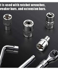 Top Notch 1 Piece 8-32mm 1/2 Inch Hex Metric Short Sockets With Cr-V Steel Ratchet Wrench Kit For Heavy Impact Work And Tough Rusty Bolts, chrome sockets