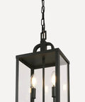 Heck Of A Solid Knockout Outdoor And Indoor Pendant Light With Sleek Black Steel Build And Clear Glass Shade, ceiling mount, 3 bulbs