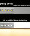 Bulk 10 Pack 6.6ft U Shape LED Aluminum Channel System with Milky Cover showing lighting effect and LED placement
