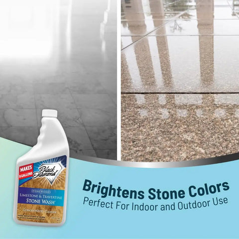 Natural Stone Floor Cleaner For Limestone, Travertine, Marble, Slate And Polished Concrete, Concentrated PH Neutral Formula Bottle