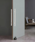 Double Sided 23.43 Inch Stainless Steel Barn Door Handle Bar Pull For Sliding Glass Shower And Entry Doors With A Grippy Ergonomic Back To Back Grip And Simple Push Pull Action For High Traffic Spaces, on sliding door