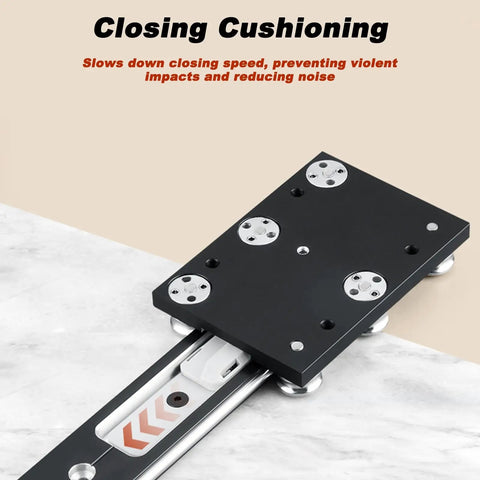 Heavy Duty Soft Close Drawer Slides With Bottom Mount Track Glides For Cabinets And Dressers, quiet closing cushion detail