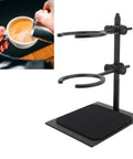 Slick Dual Tier Pour Over Coffee Stand Set With Premium Glass Carafe And Aluminum Hand Drip Brewing Rack on display.