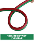 Oxygen and Acetylene Twin Hose Set kink-resistant, flexible, red and green, 50ft, 1/4in diameter, heavy-duty welding use.
