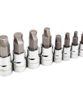 Zeon Metric Hex Bit Socket Set 8 Piece for Damaged Fasteners and Rusted Rounded Bolts Sizes 3mm to 10mm S2 Steel Bits Chrome Vanadium