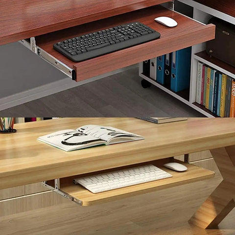 Quiet 3 Section Drawer Slides With Side Mount For 100 Pound Load Ball Bearing Smooth Glide 8 Inch under desk keyboard trays