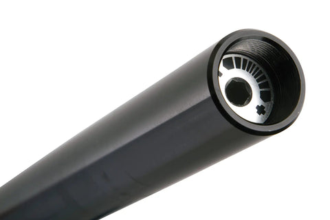 Close-up of the Suspension Seat Post 27.2mm By 400mm With Parallelogram Coil Spring, 50mm Travel, Stainless Bushings, end view