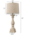 27 Inch Farmhouse Black Table Lamp Set Of Two With USB A And USB C Ports For Bedroom And Living Room, vintage beige lamp