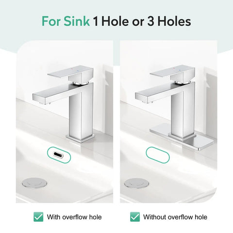 Polished Chrome Bathroom Faucet Single Handle Stainless Steel Solid 304 Build With Honeycomb Aerator 1 or 3 hole sink