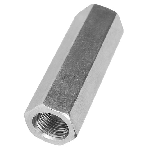 GOTOTO 1/4 Inch BSPP Female Hose Connector Fitting Made From Solid 304 Stainless Steel With Hex Thread For Garden Hose Water Pipe Repair And Outdoor Watering Rig Kit, angled view