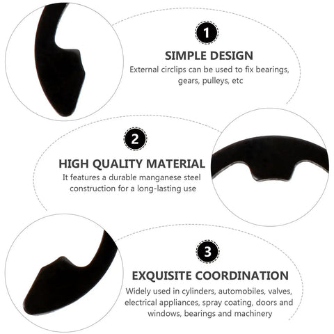 328 Piece External Snap Ring Kit in Black Manganese Steel with durable design, high-quality material, and versatile use shown