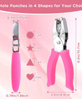 Grab And Go Four Piece One Quarter Inch Hole Punch Set With Circle Heart Star Triangle Shapes and soft grip handles