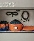 Heavy-Duty RV Water Hose Storage Bag With Secure Closure, 600D Oxford Cloth Carrier in RV storage compartment