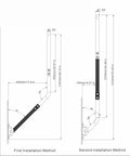 Diagram showing installation methods for Universal Antenna Mounting Pole 1.5 Inch Diameter 51 Inch Length Heavy Duty J Mount