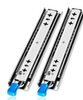 Tough As Nails Heavy Duty Drawer Slides With Ball Bearing Rails And Lock, Industrial Drawer Guides, stainless steel, top view.