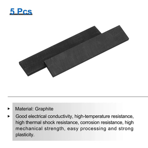 Heavy Duty Rectangle Graphite Block Set 100X20X4mm High Purity Graphite Electrodes Plates Sheets For Metal Melting Casting And Electrolysis Pro Grade Pack Of 5 In Black