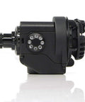Side view of Must Have Portable Equatorial Sky Memo S Auto Guide Terminal Astronomy Accessory Black Battery Powered Ultra Compact Design.