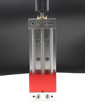 Rock Solid 100MM Aluminum Engraving Machine Vise with Lock Tight Jaw Fixture showing gear mechanism and M5 bolt holes.