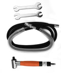 Right Angle Pneumatic Grinder Pen With 90 Degree Air Die Grinding Tool, hose and wrenches ready for metal shaping.